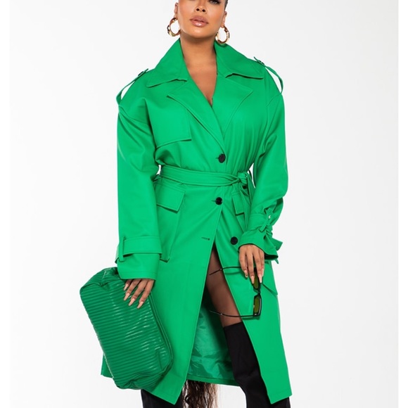 Brand New!!! PLT Faux leather trench. US 12 - Picture 1 of 7